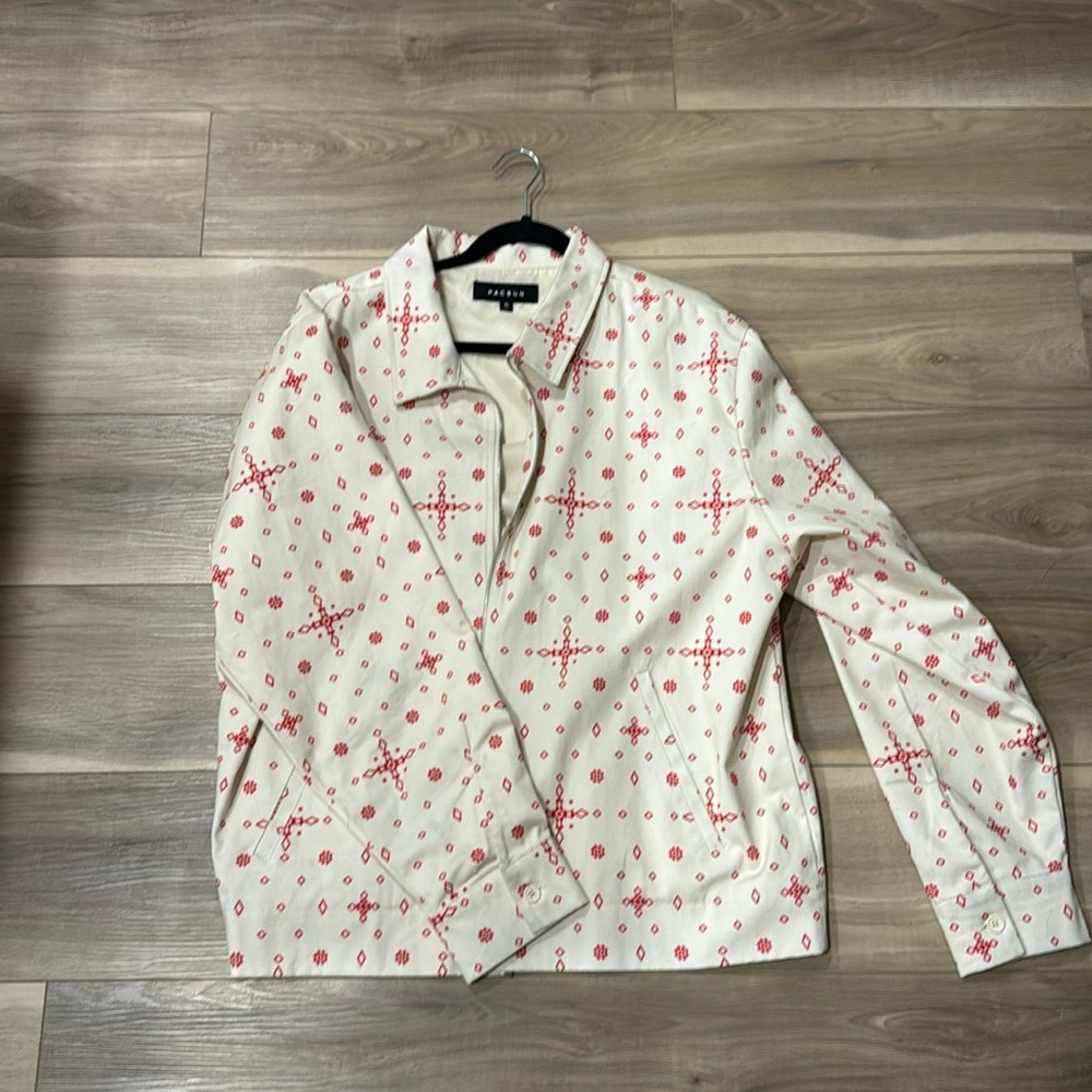 Men’s Pacsun Patterned Jacket - XL - Beige/Red